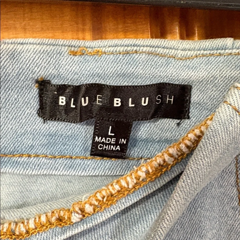 Blue Blush Denim Button-Front Skirt - Size Large